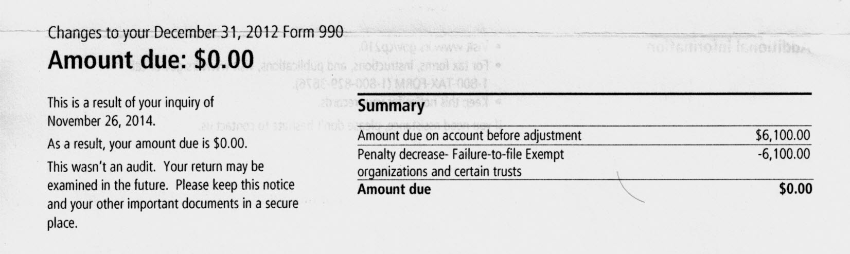 IRS nonprofit penalty abatement letter image